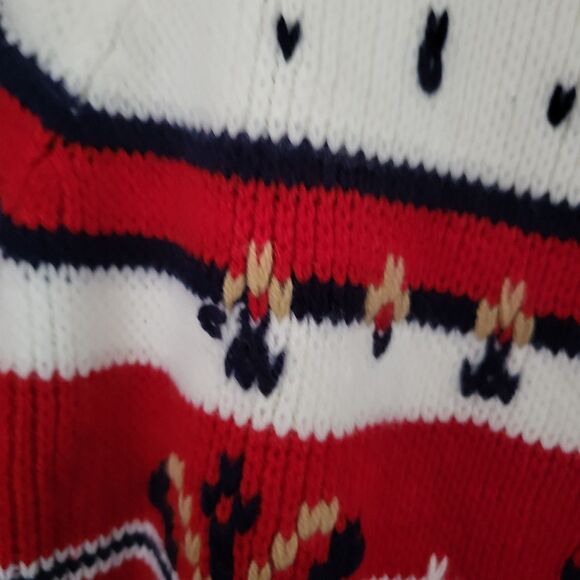 Vtg JCPENNEY Ski Sweater Mens L Acrylic Knitted Pullover Crew Neck Long Sleeve - Picture 6 of 7